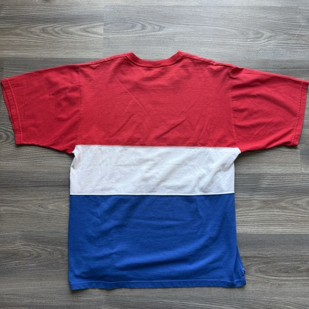 VTG 90s Russell Athletic T-Shirt Men's Large‎ Tri Colorblock Tee Made In USA - Picture 7 of 7